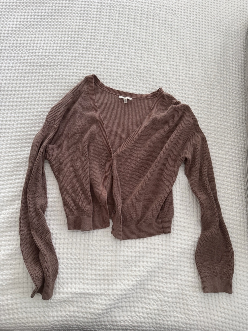 bp Mauve-Brown Slouchy Ribbed V-Neck Cardigan Size 1X